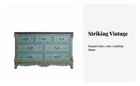 sturdy Wood Construction Colorful 5-Drawer Chest United States Country design Multi-Drawer upright Cabinet Vintage Design Accent chest of drawers Hand-Painted Finish for Decorators, Homeowners, Bedroom, Living Room, Entryway, Hallway
