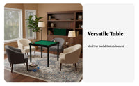 Foldable Mahjong Table Space-Saving Solid Wood Mahjong Table Sturdy Construction for Travel, Outdoor, Camping
