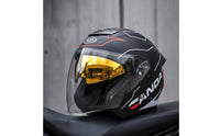 Aerodynamic Half Helmet with Sun Visor | Vented, Half Helmet with Quick Release Buckle, for Street Commuting
