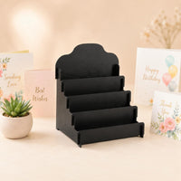 Stepped Display Stand Front Edges Wood Brochure Rack Easy to See