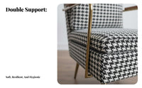 Houndstooth Armchair Nordic design Plush Single Sofa Post-Modern Aesthetic Ergonomic Support for Homeowners, Interior Decorators