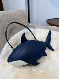 Creative Shark-Shaped PU Crossbody Bag with Contrast Color