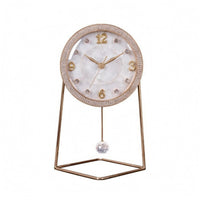 Pendulum Clock Powered Decorative Tabletop Clock Round Dial Home Decor