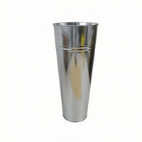Galvanized Floral Container Silver Galvanized Metal Vase Indoor and Outdoor Use Decor Item for Dried Arrangements