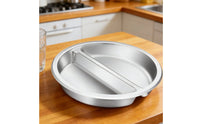 Round Chafing Dish Food Pan Commercial Grade Round Food Warmer Insert Polished Finish Stainless Steel Buffet Pan for Hotel Kitchens, Buffets, Banquets