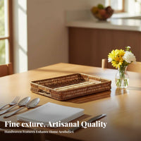 Woven Multi-Compartment Flatware Holder Easy to Clean Household Storage Portable