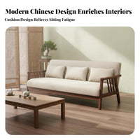 Versatile Combination New Chinese Design Reception Seating High-Density Foam Cushions Solid Wood Waiting Room Furniture Comfortable Cushioning Wooden Frame Sofa Set Easy Assembly for Cafe Owners, Restaurant Managers, Couples, Hotel Lobby, Lounge, Home