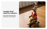 Retro Tinplate Duck with Umbrella Vintage-Style Duck on Tricycle Nostalgic Old-Fashioned for Collectors, Display Shelves, Cafes, Taverns