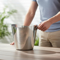 Stainless Steel Ice Bucket Nordic Style Beverage Chiller Bucket High-End Bottle Design Chiller for Dining Table