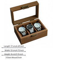 Watch Box Front Clasp Organizer Lined Interior