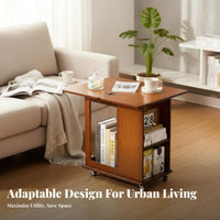 Rolling Dropflap Storage Trolley 360° Swivel Casters Home Furnishing