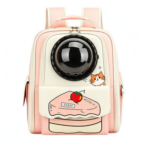 Feline Backpack Carrier Transparent Dome Space Capsule Carrier Padded Straps