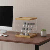 Display Stand Space Saving Wood Acrylic Shelf Dustproof for Collector Room