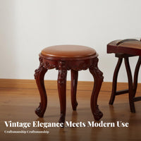 Carved Leg Vanity Seat Vintage Design Music Bench Anti-Slip Feet for Home, Women