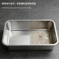不锈钢猫砂盆高围栏加厚防溅易清洁半封闭式大号猫厕所厂家批发