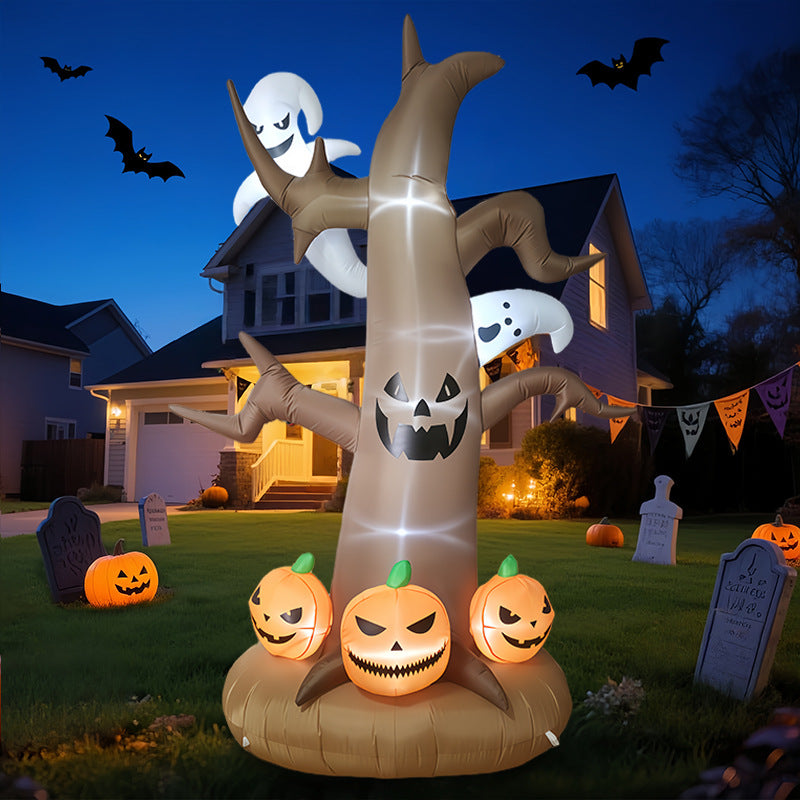 2.1M Halloween Inflatable Pumpkin Ghost Tree with LED Lights (EU Plug)