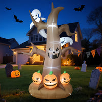 2.1M Halloween Inflatable Pumpkin Ghost Tree with LED Lights (EU Plug)