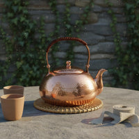 Burgundy Copper Kettle Thickened Handmade Copper Teapot Heat-Resistant Handmade Hammered Teapot