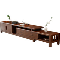 Solid Wood TV Cabinet with Coffee Table, Extendable, Modern Simple Style