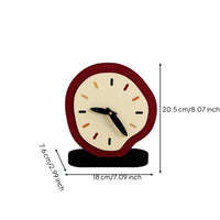 Silent Table Clock Quiet Clock with Oval Base Minimalist for Desk