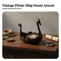 Boat Figurine Resin Model Nordic Ship Statue for History, Desktop