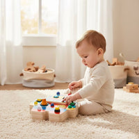 Interactive Robot Busy Board Educational Wooden Robot Toy Educational Busy Board with Switches Handheld for Toddlers, Preschoolers, Airplane, Classroom