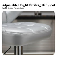 Adjustable Backrest Stool Upholstered Seat Adjustable Pedestal Stool for Adults