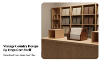 Vinyl Album Storage Box Retro Design Vinyl Album Storage Crate Space-Saving