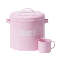 Modern Minimalist Metal Rice Storage Container with Measuring Cup, 9-10L Capacity