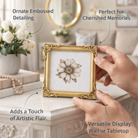 Photo Frame with European Embossed Relief Design for Home Decor, Resin Picture for Wall Decoration or Tabletop Display, Multiple Sizes