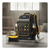 Heavy Duty Tool Backpack Multiple Pockets for Jobsite, Electricians, Technicians