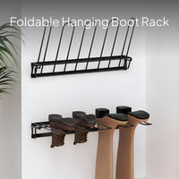 Wall-Mounted Foldable Boot Rack, Carbon Steel, Space Saving