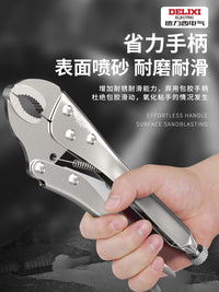 德力西大力钳子扳手多功能压力钳夹具夹钳固定水管钳五金工具大全