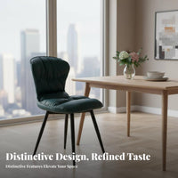 Upholstered Armless Seat Modern Design Pleated Back Side Chair Sturdy Metal Legs