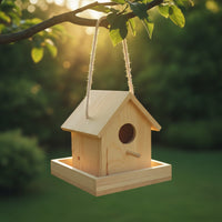Birdhouse with Perch Sloped Roof Wooden Bird House Simple for Backyard, Birds