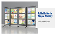 Folding Mesh Display Rack, Metal Art Stand, Movable Organizer for Kindergarten, Studio, Gallery