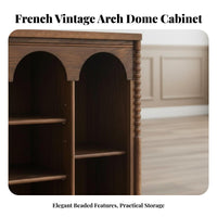 Retro design Curved Combination Cabinet Multi-Functional configurable Shelving Adjustable Shelves Home Furniture wire Management Holes for Design aficionados, Homeowners, Apartment Dwellers, Living Room, Entryway, Bedroom
