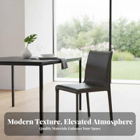 Armless Leather-Wrapped Chair Padded Seat Armless Upholstered Side Chair Rounded Corners Wear-Resistant for Home Office, Kitchen