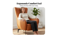 Nordic design Highrear winged Chair Modern Design Upholstered highrear armchair Armchair Thickly Cushioned Living Room Furnishing Ergonomic for homeowners, Book Lovers, Office Workers, perusing alcove, Study, Bedroom, Reception Area