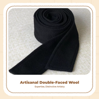 Wool Waist Belt, Double-Sided, Black, Versatile Accessory