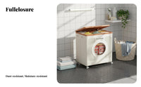 Foldable Cabinet with casters doubleOpening Household Storage Stackable