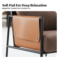 Saddle Armrest Armchair Modern Design Lounge Chair High-Resilience Seat Padding Breathable Textile for Hotel, Coffee Shop