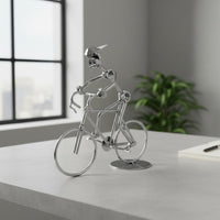 Iron Bike Figurine Artisanal Metal Cycle Sculpture Static Model