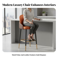 Upholstered Backrestrest Tavernstool Factory-Inspired Design Bar Stool Sturdy Wood Frame Nordic Design for Adults, Cafe