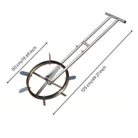 Manual Row Spacing Tool T-Handle Grip Hole Making Tool Silver Finish Wheel Cultivator for Farmers, Field