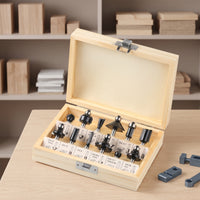 12 Pieces Router Bit Set with Wooden Storage Case Organized Router Bit Set with Wooden Case Smooth Tool for Site