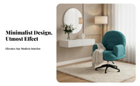 Upholstered Rotating Armchair Height Adjustable Task Chair Thick Padding Easy to Assemble for Students, Study Room