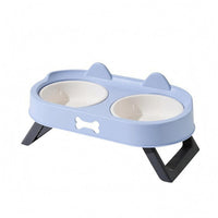 Raised Pet Feeding Station Plastic Double Pet Bowl Stand Easy to Clean