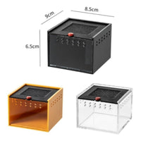 Acrylic Reptile Habitat Ventilated Design Transparent Arachnid Enclosure Secure Reptile Feeding Box for Hobbyists, Beginners, Desktop, Display