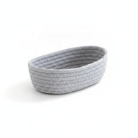 Woven Basket with Open Top Coiled Cotton Rope Basket Small for Vanity, Shelves